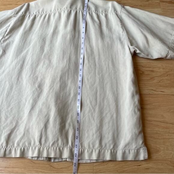 |Tommy Bahama| Silk Collard Button Up in Beige Men’s Size Medium - Picture 6 of 7